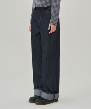 W 데일리 로우 데님 팬츠 (RAW INDIGO)