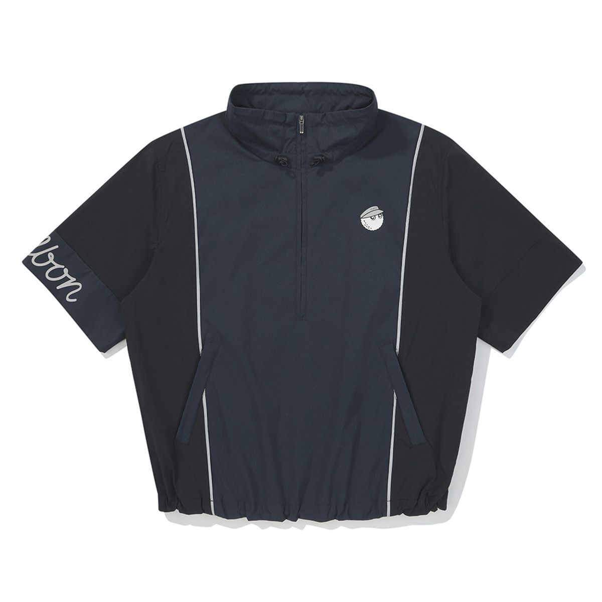 말본 골프(MALBON GOLF) 여성 컬러 블럭 반팔 아노락 NAVY (WOMAN)