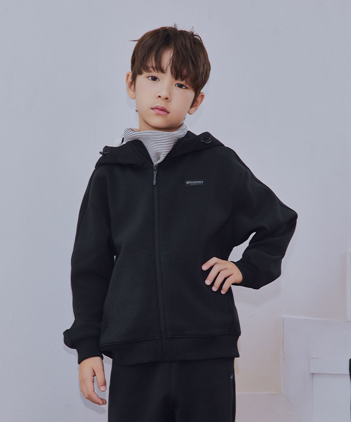 디스커버리 키즈(DISCOVERY KIDS) 키즈 에센셜 후드 자켓 (BLACK)