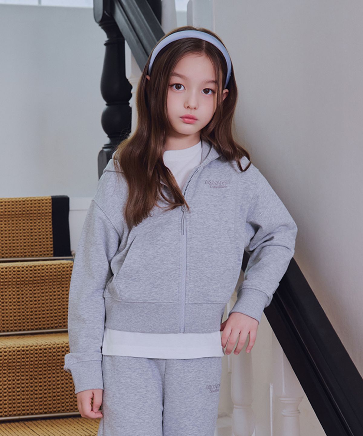 디스커버리 키즈(DISCOVERY KIDS) 키즈 에센셜 후드 자켓 (M/GREY)