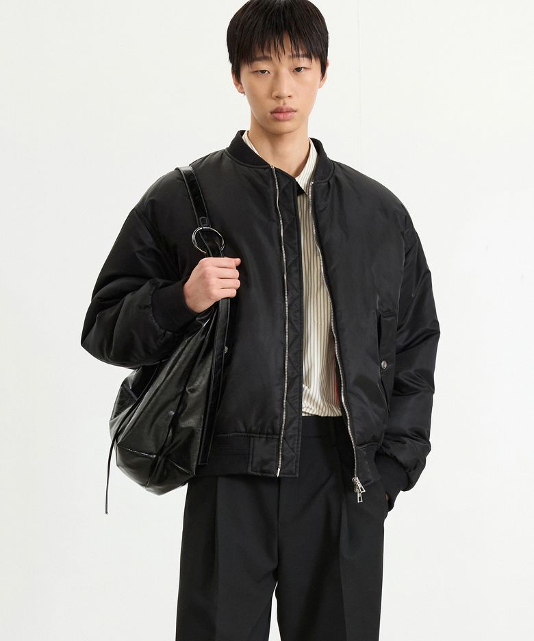Crop Padded MA-1 Bomber Jacket (Black) TNJU5F106BK