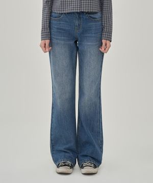 W 레트로 로우라이즈 부츠컷 데님  (BLUE)