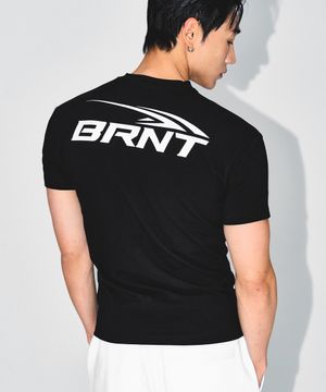 BRNT BACK LOGO MUSCLE FIT T-SHIRTS [BLACK]