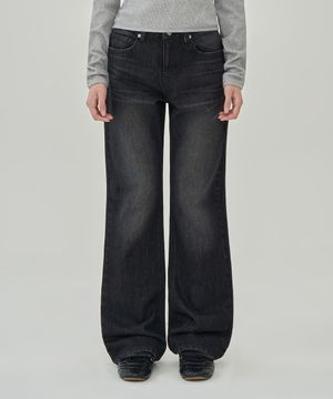 W 레트로 로우라이즈 부츠컷 데님  (BLACK)