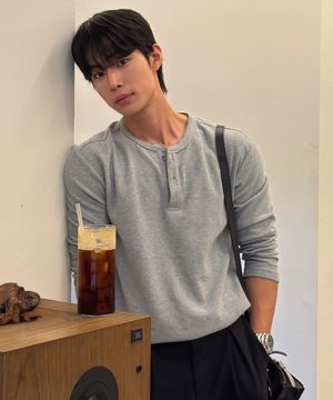 와플 헨리넥 데일리 티셔츠 - 3color