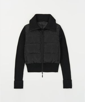 W 니티드 슬리브 패디드 자켓 (BLACK)