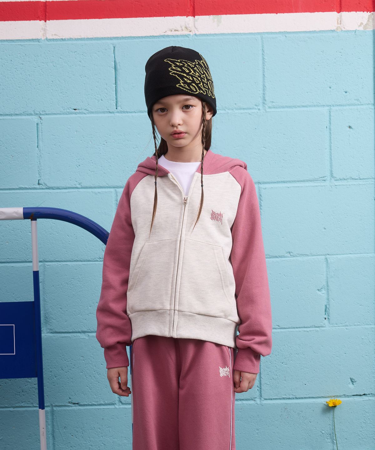 브라운브레스 키즈(BROWNBREATH KIDS) KIDS GIRL BB HOOD ZIP UP - INDY PINK