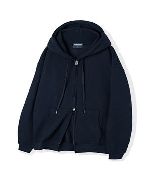 투웨이 빅 오버핏 스웨트 후드 집업 (네이비)