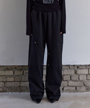 카고 리벳 스웻 팬츠 (블랙)