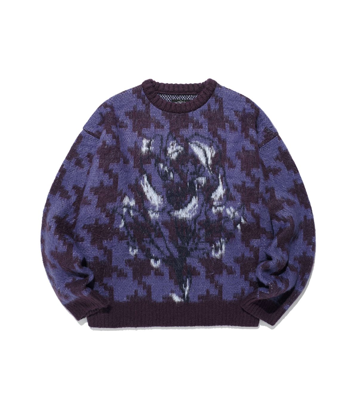 나이스고스트클럽(NICEGHOSTCLUB) HOUNDSTOOTH DEVIL ROSE KNIT_PURPLE(NG2FFUK600A)