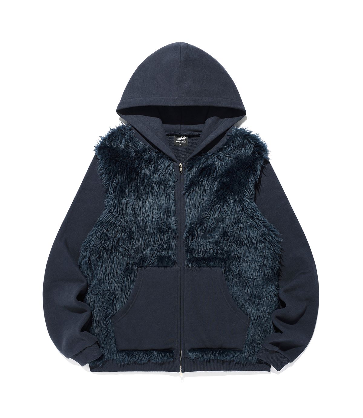 나이스고스트클럽(NICEGHOSTCLUB) FUR YETI HOODIE ZIP UP_NAVY(NG2FFUM490A)