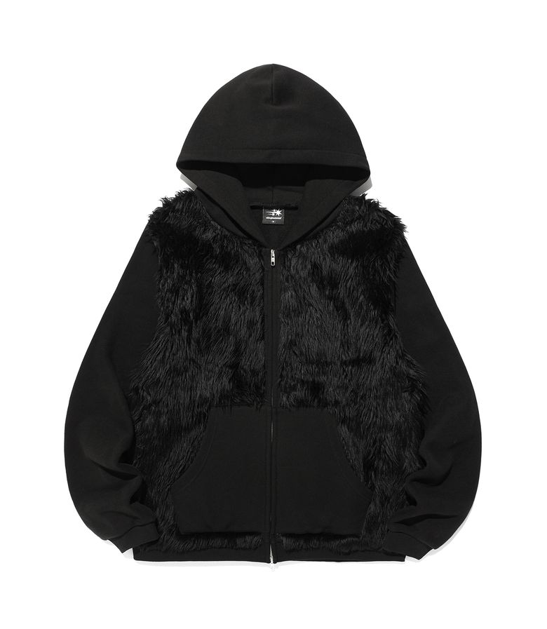 FUR YETI HOODIE ZIP UP_BLACK(NG2FFUM490A)