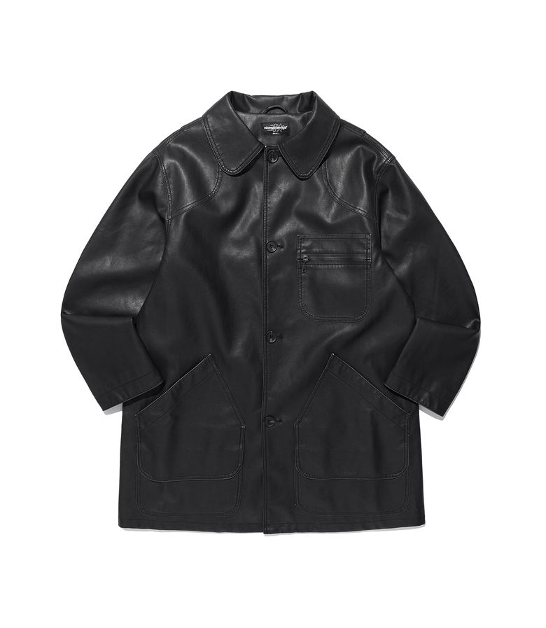 PU LEATHER WORK CAR COAT_BLACK(NG2FFUB840A)