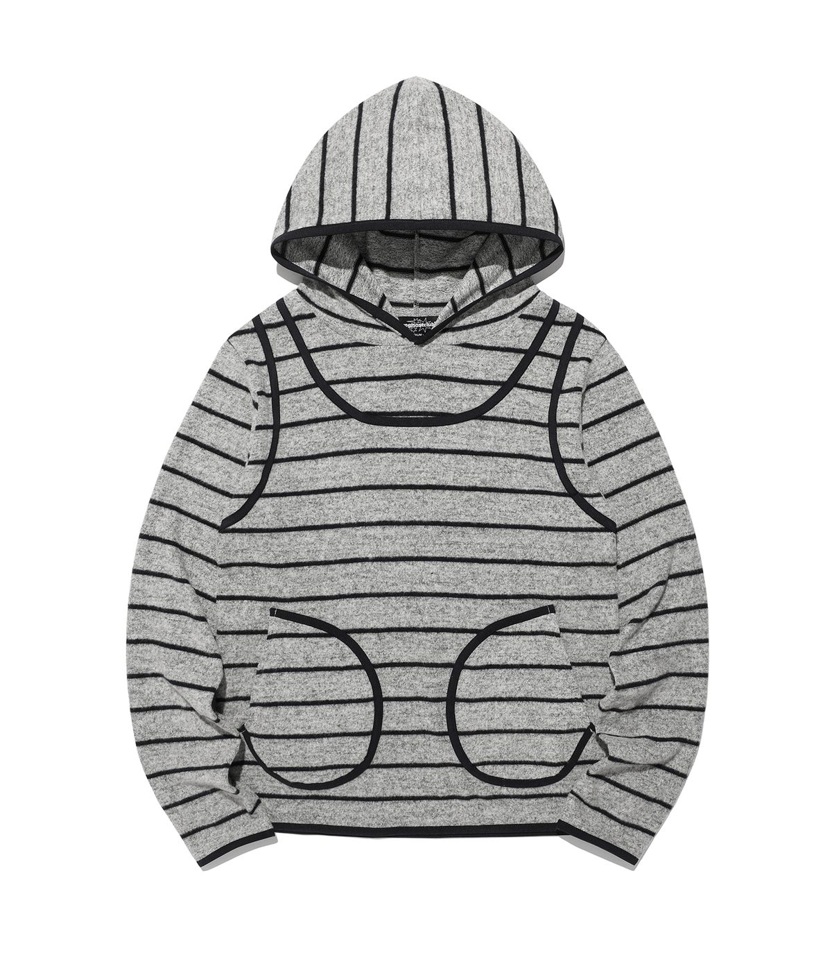 나이스고스트클럽(NICEGHOSTCLUB) STRIPE SLEEVELESS HOODIE_GREY(NG2FFFM401A)