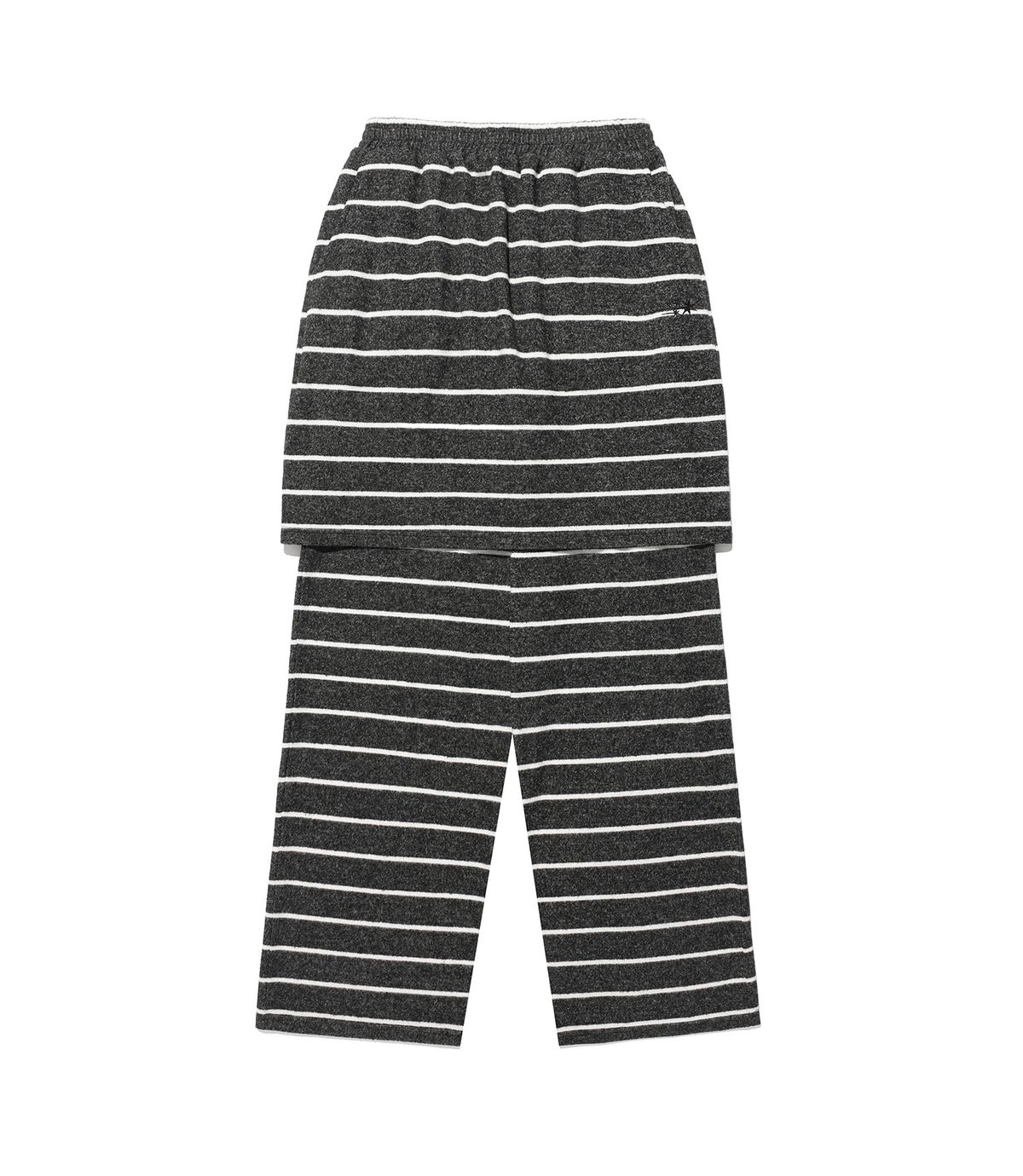 나이스고스트클럽(NICEGHOSTCLUB) STRIPE LAYERED SKIRT PANTS_CHARCOAL(NG2FFUPA91A)