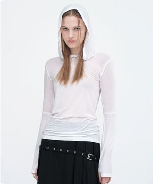 미니멀 리브드 후디 [아이보리]