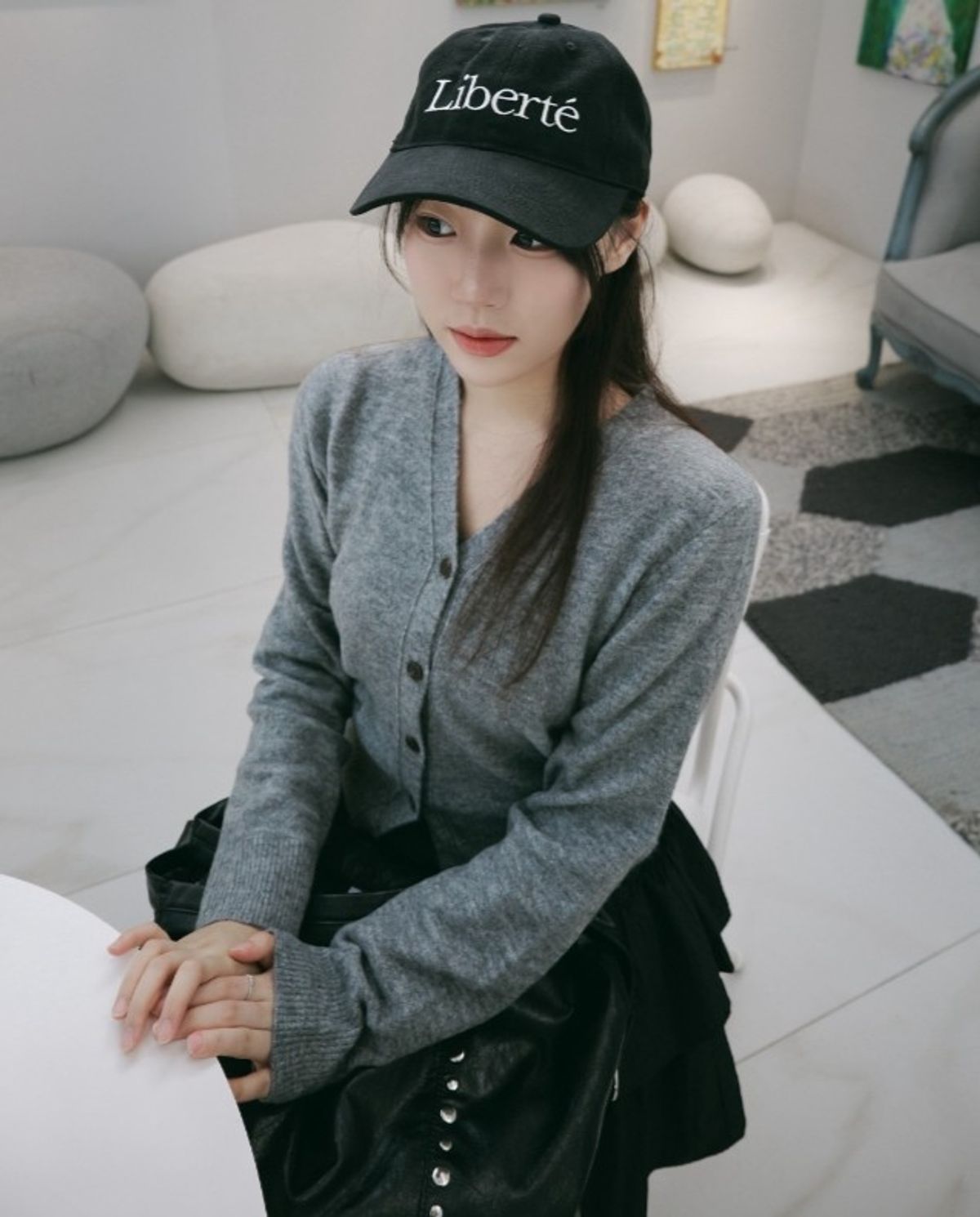 레이디 볼륨(LADY VOLUME) Liberte 코튼 볼캡 (BLACK)