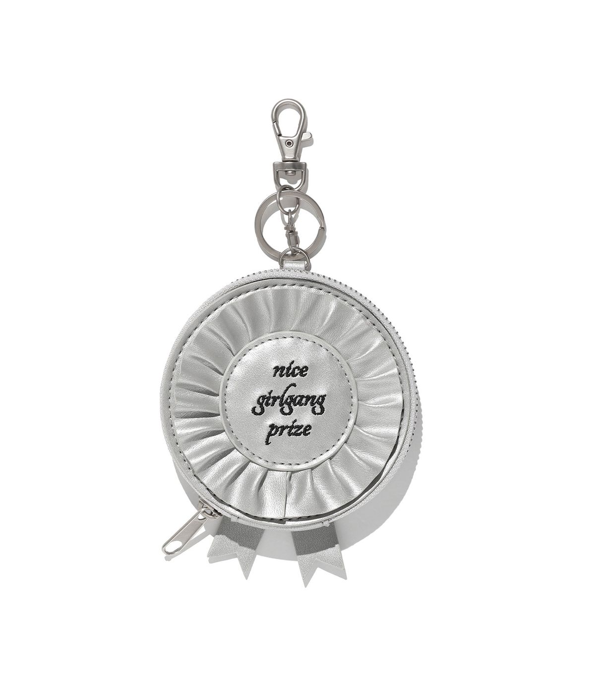나이스고스트클럽(NICEGHOSTCLUB) RIBBON COCKADE CARD PURSE_SILVER(NG2FFUAB60A)