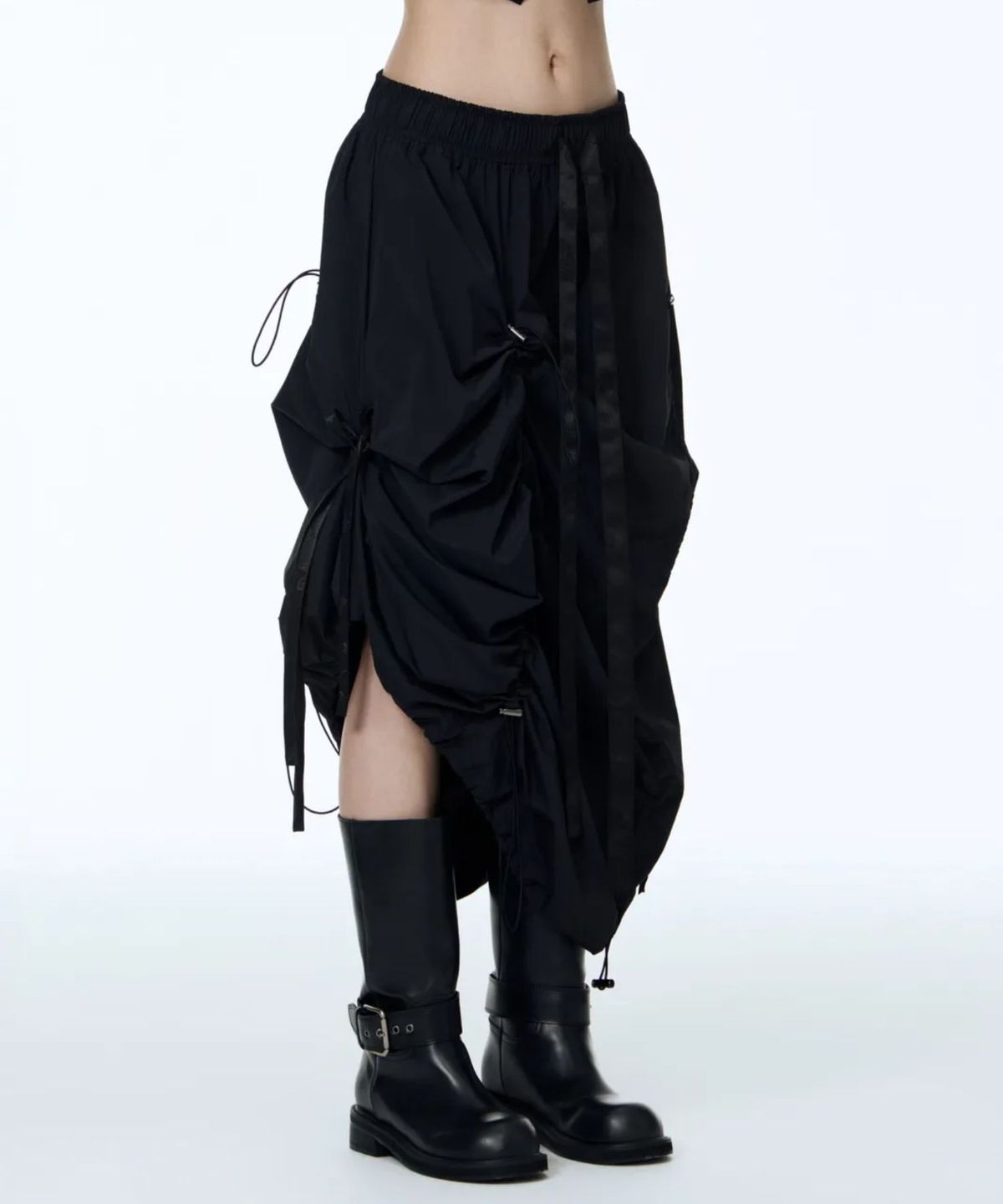 칠 하나 투 구육(71TO96) Girdle String Skirt (Black)