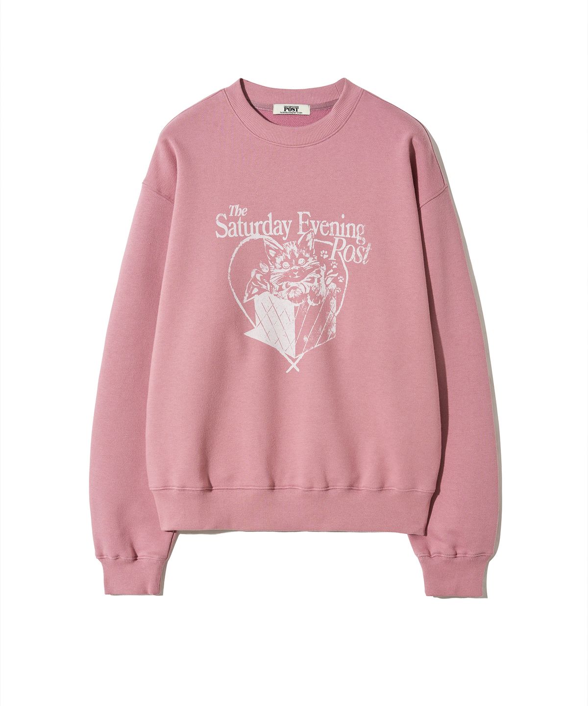 더 새터데이 이브닝 포스트(THE SATURDAY EVENING POST) Cat Gift Graphic Sweat Shirt Pink