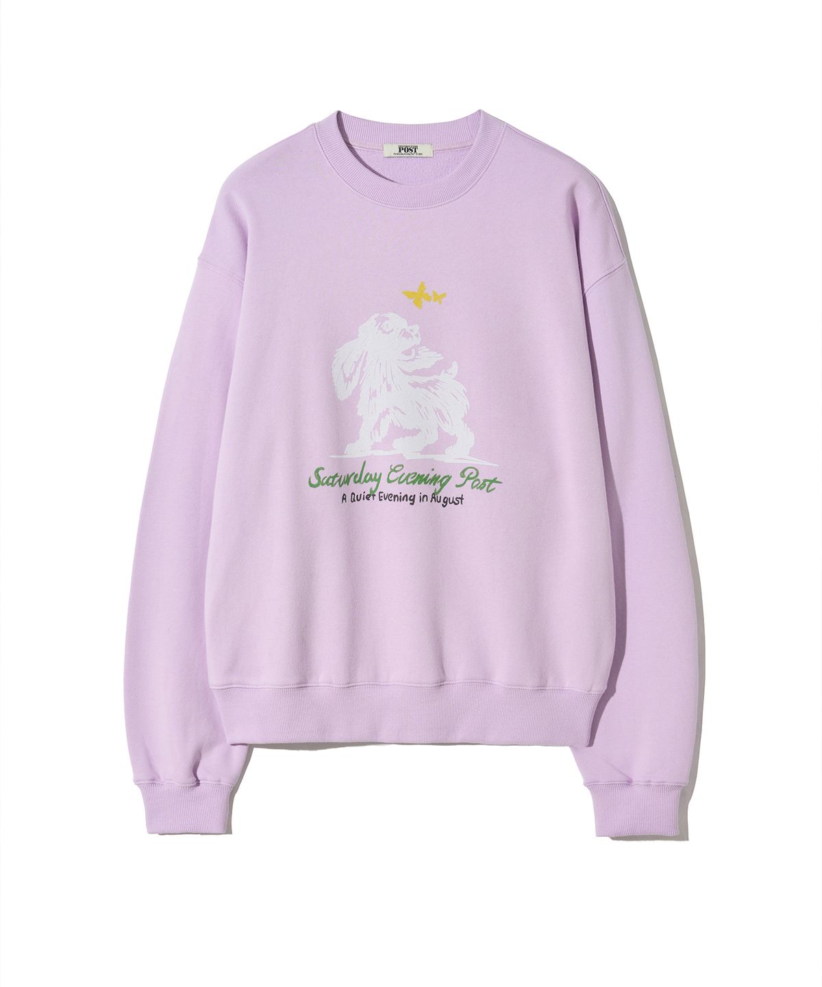 더 새터데이 이브닝 포스트(THE SATURDAY EVENING POST) Puppy Graphic Sweat Shirt Lavender