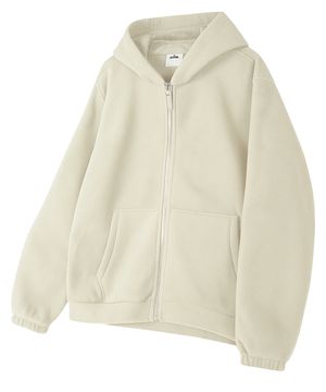 보아 본딩 클라우드 베이직 플리스 후드 집업 (아이보리)