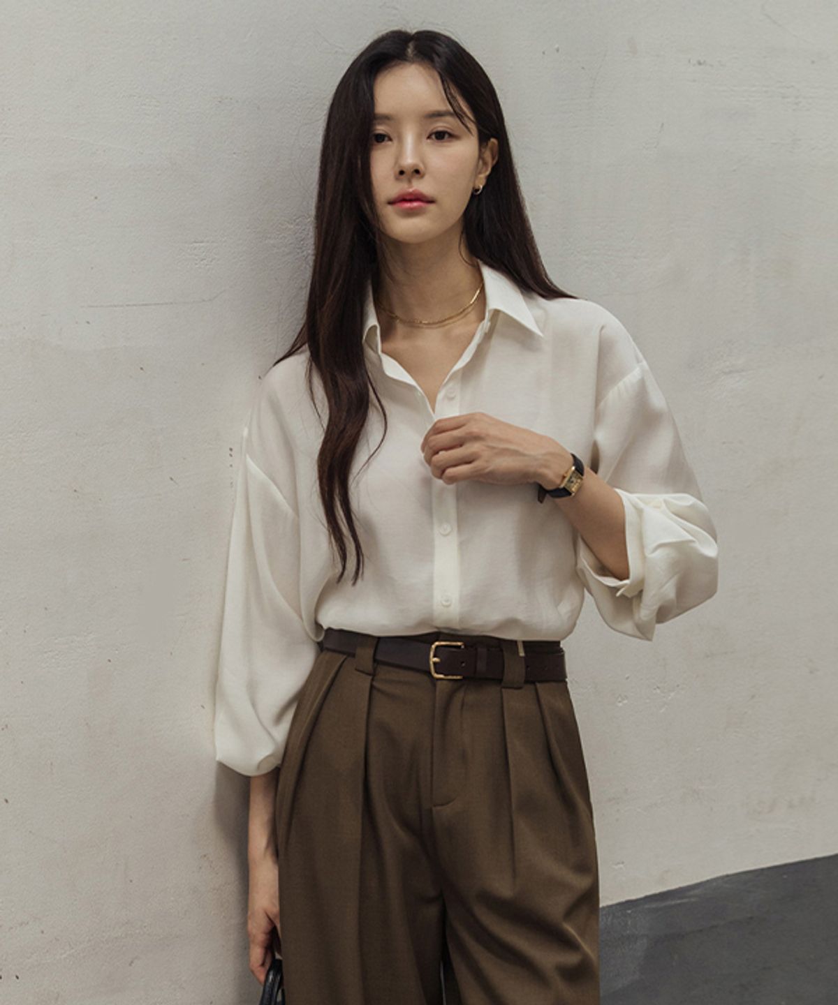 프렌치시크(FRENCHCHIC) 듀에스 베이직 레이온 셔츠_F5F64SH
