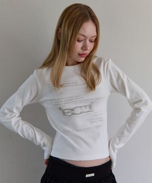 슬림 soml 로고 롱슬리브 (화이트)