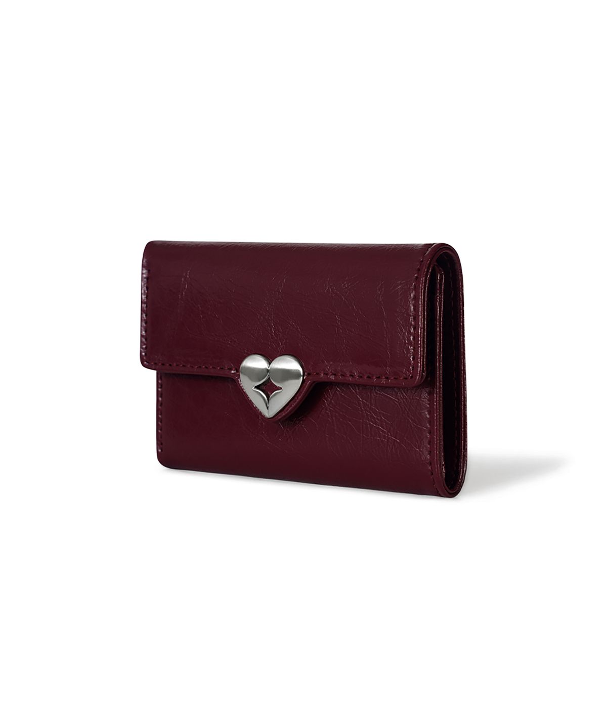 페넥(FENNEC) HEARTY FLAP WALLET - DEEP CHERRY
