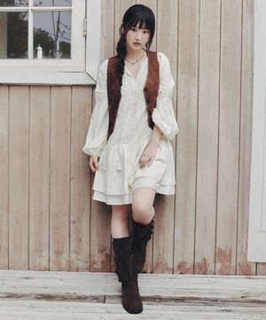EMBROIDERED PEASANT MINI DRESS_CREAM