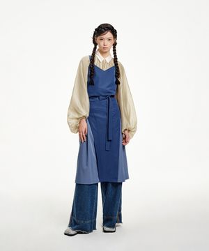 블릿컷 에이프런 원피스 블루 2size