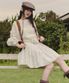 ASYMMETRIC GATHERED DRESS_WHITE