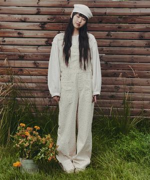 FLOWER POCKET OVERALL_IVORY