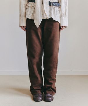 STAR STUD DENIM PANTS_BROWN