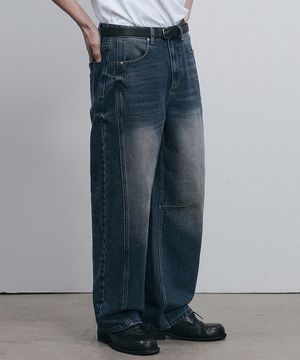 인시션 세미 와이드 데님팬츠 (블루)