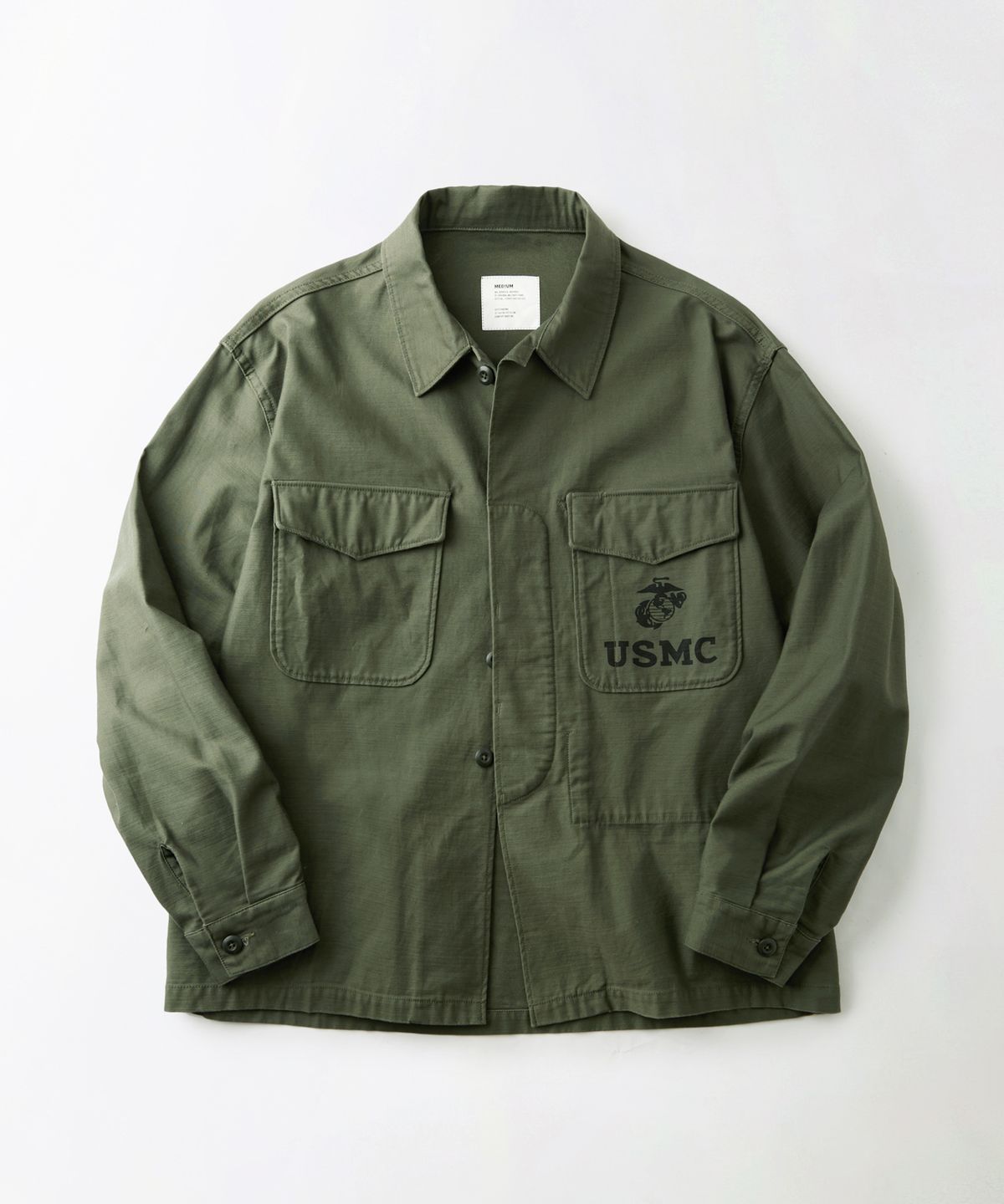 아웃스탠딩(OUTSTANDING) P-56 BACK SATIN JACKET_OLIVE GREEN