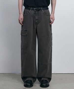 다잉 카고 데님팬츠 (브라운)
