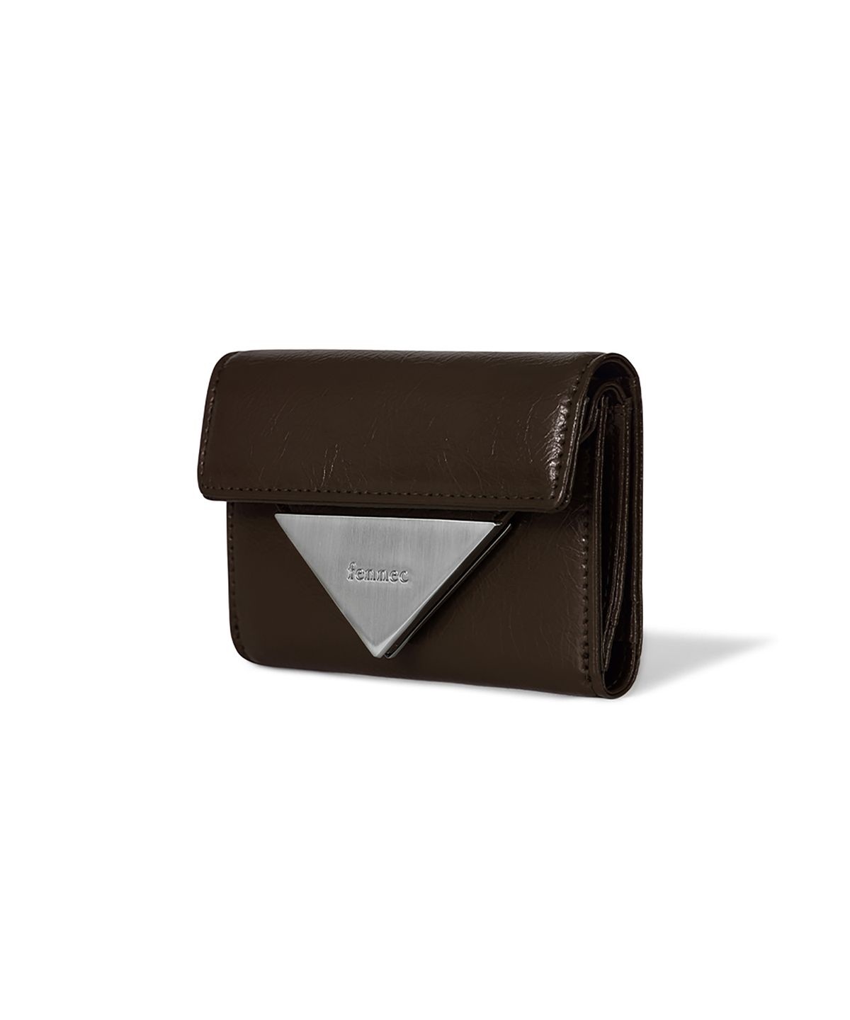 페넥(FENNEC) CRINKLE TRIANGLE DOCO WALLET - ESPRESSO