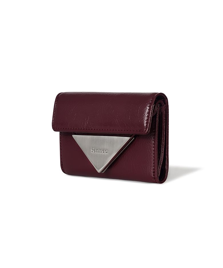CRINKLE TRIANGLE DOCO WALLET - DEEP CHERRY
