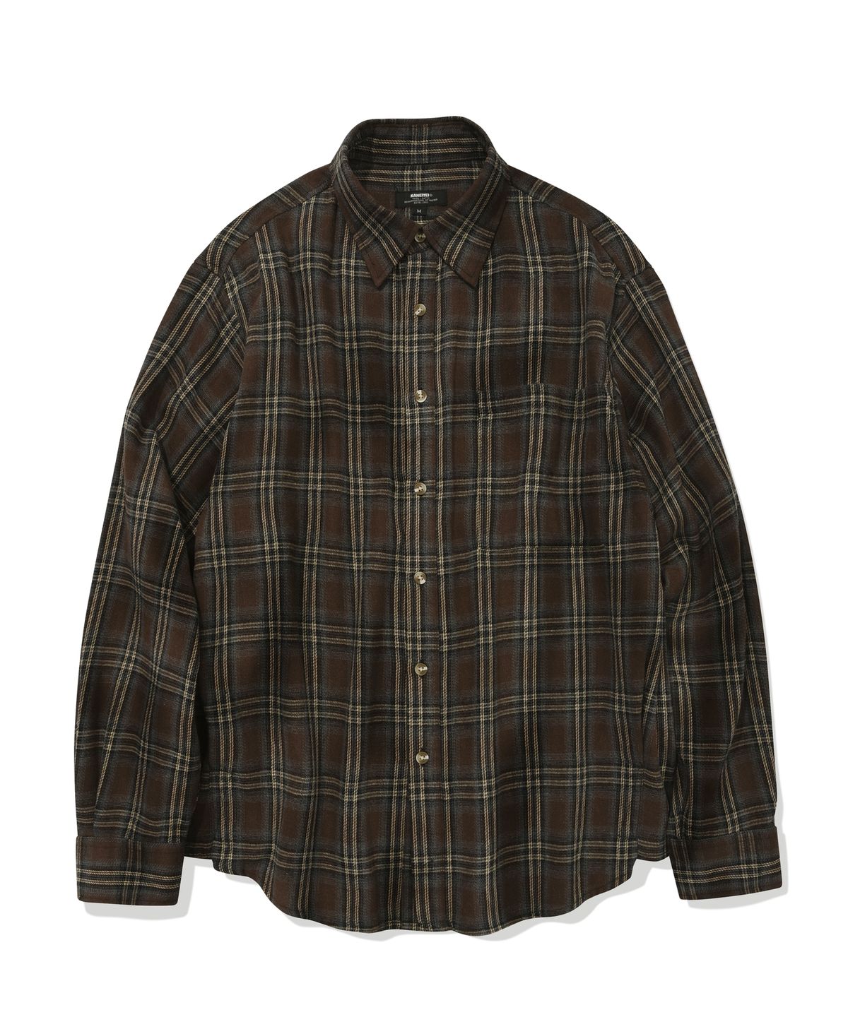 카네이테이(KANEITEI) EASY FLOW CHECK SHIRTS (BROWN)