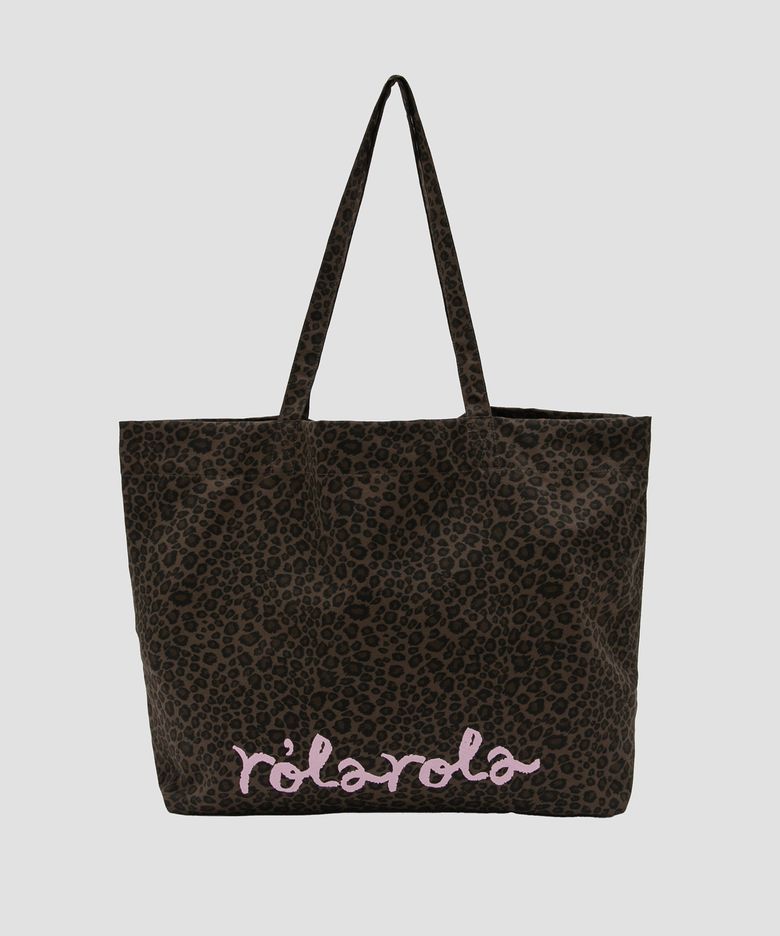 MAISON DE ROLA LEOPARD SHOULDER BAG BROWN