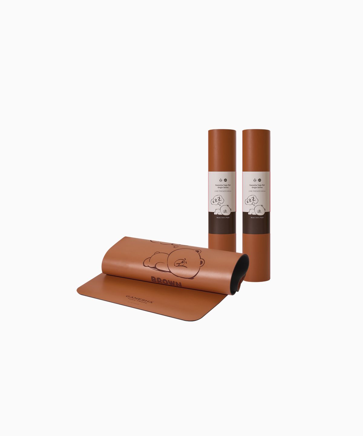 가네샤 요가 프랍스(GANESHA YOGA PROPS) 가네샤 요가매트 라인프렌즈 에디션 브라운 6mm