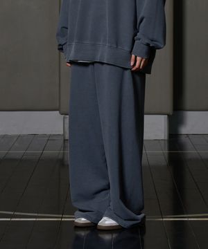 피그먼트 스트링 와이드 팬츠