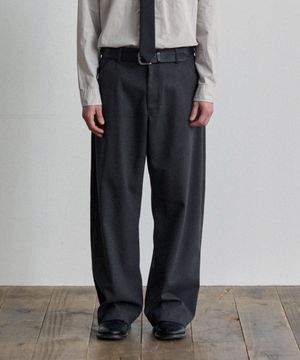 와이드 슬랙스 - 차콜 그레이
