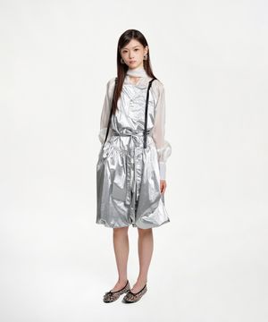 버블검 실버 에이프런 원피스