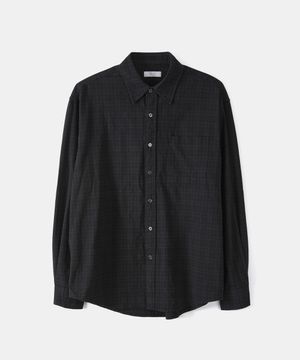 조용한 체크 셔츠 - 블랙