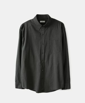 조용한 스트라이프 셔츠 - 차콜 그레이