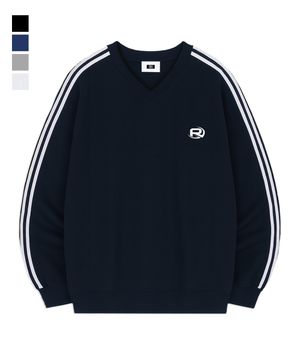ROF ESSENTIAL SPORTY TRACK V-NECK OVER FIT SWEATSHIRT (4color)