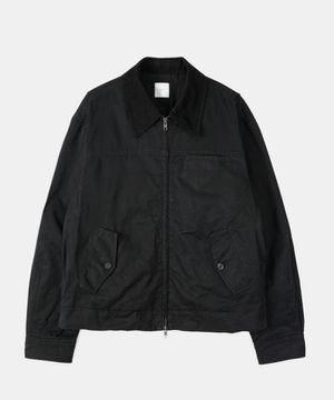 왁스드 코튼 워크 자켓 - 블랙