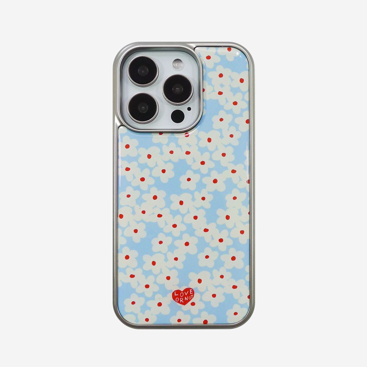 러브오낫(LOVE OR NOT) [맥세이프/실버]글라스/에폭시범퍼_Joy Flowers-Sky Magsafe/Silver Bumpercase